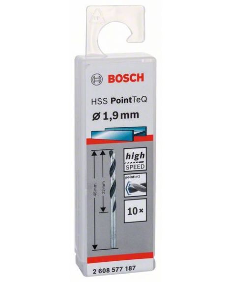 BOSCH Wiertło spiralne HSS PointTeQ 1,9 mm