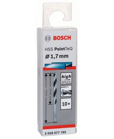 BOSCH Wiertło spiralne HSS PointTeQ 1,7 mm