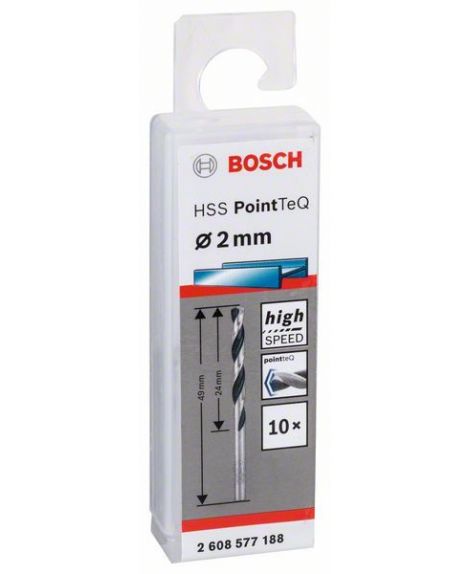 BOSCH Wiertło spiralne HSS PointTeQ 2,0 mm