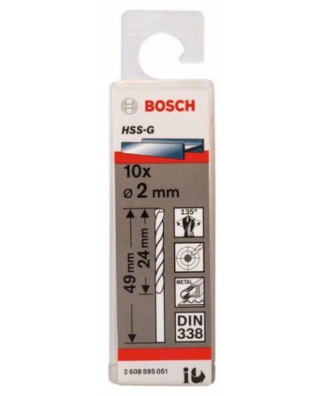 BOSCH Wiertła do metalu HSS-G, DIN 338 2 x 24 x 49 mm