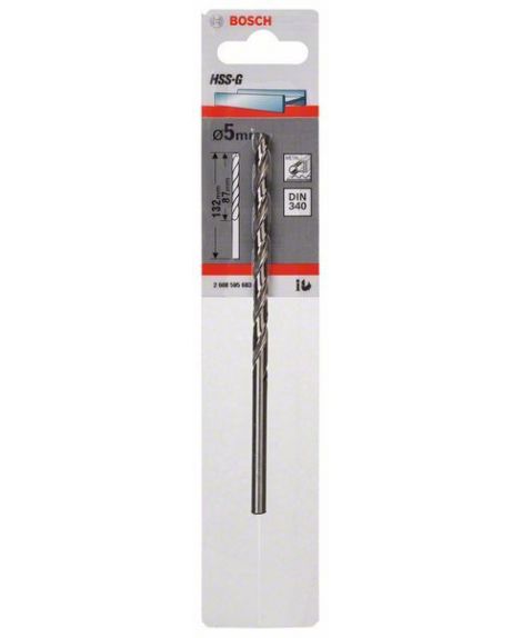 BOSCH Wiertła do metalu HSS-G, DIN 340 5 x 87 x 132 mm