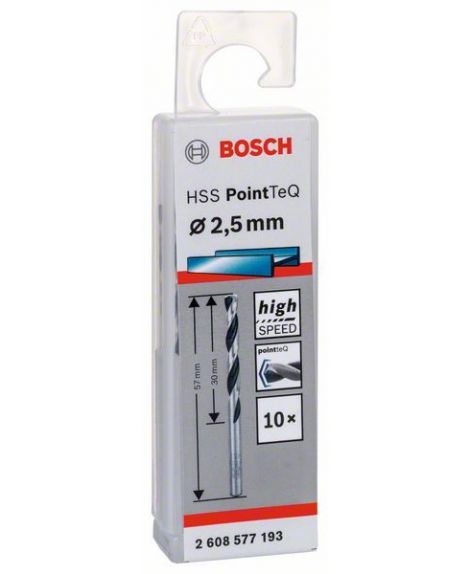 BOSCH Wiertło spiralne HSS PointTeQ 2,5 mm