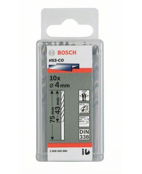 BOSCH Wiertła do metalu HSS-Co, DIN 338 2,8 x 33 x 61 mm