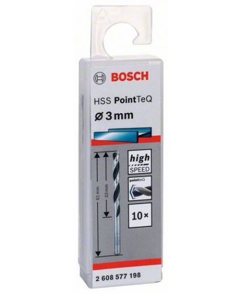 BOSCH Wiertło spiralne HSS PointTeQ 3,0 mm