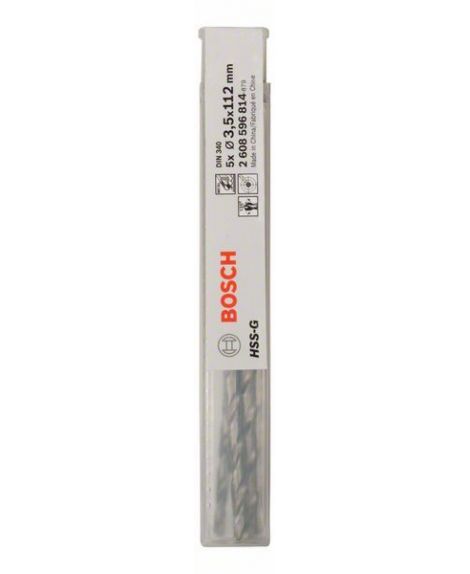 BOSCH Wiertła do metalu HSS-G, DIN 340 3,5 x 73 x 112 mm