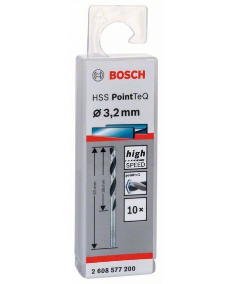 BOSCH Wiertło spiralne HSS PointTeQ 3,2 mm