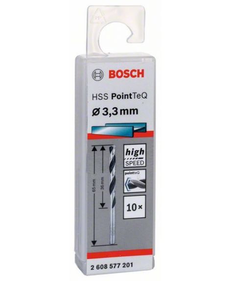 BOSCH Wiertło spiralne HSS PointTeQ 3,3 mm