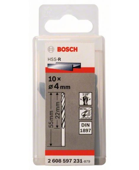 BOSCH Wiertła do blach HSS-R, DIN 1897 4 x 22 x 55 mm