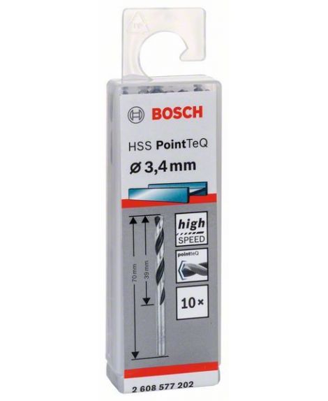 BOSCH Wiertło spiralne HSS PointTeQ 3,4 mm