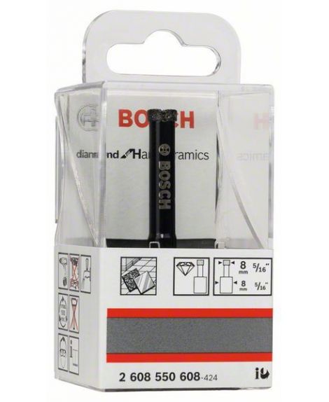 BOSCH Wiertła diamentowe do pracy na mokro Diamond for Hard Ceramics 8 x 35 mm