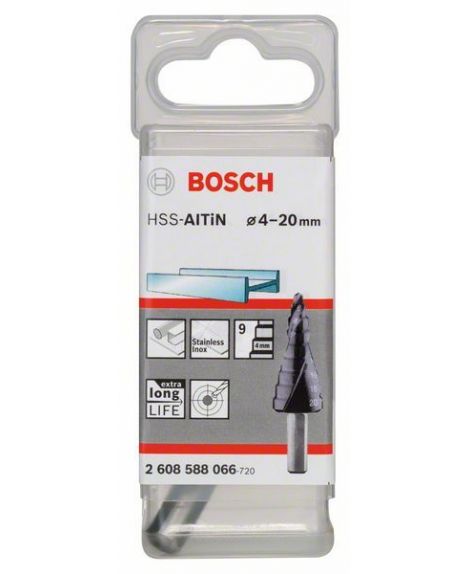 BOSCH Wiertła stopniowe HSS-AlTiN 4 - 20 mm, 8,0 mm, 70,5 mm