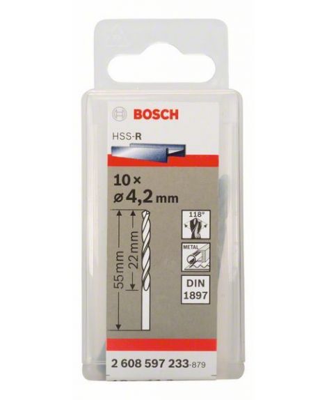 BOSCH Wiertła do blach HSS-R, DIN 1897 4,2 x 22 x 55 mm