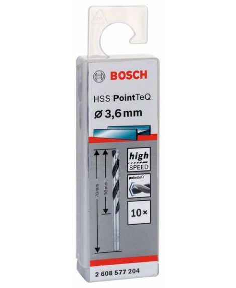 BOSCH Wiertło spiralne HSS PointTeQ 3,6 mm