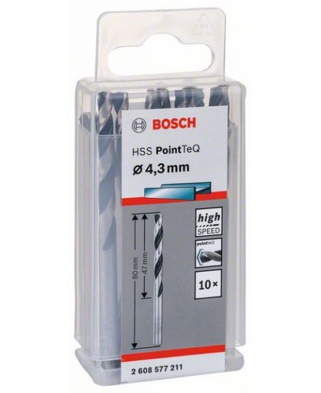 BOSCH Wiertło spiralne HSS PointTeQ 4,3 mm