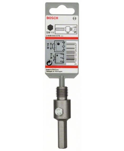 BOSCH Uchwyt sześciokątny do koronek wiertniczych z gwintem M 16 11 mm, 80 mm