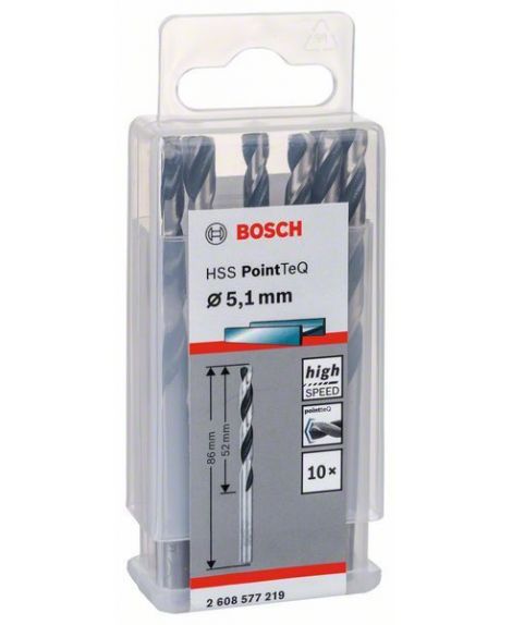 BOSCH Wiertło spiralne HSS PointTeQ 5,1 mm