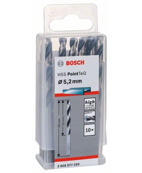 BOSCH Wiertło spiralne HSS PointTeQ 5,2 mm