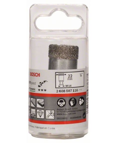 BOSCH Wiertła diamentowe do pracy na sucho Dry Speed Best for Ceramic 22 x 35 mm