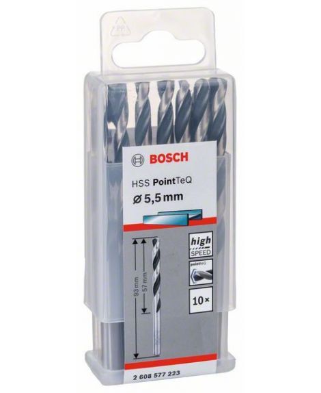 BOSCH Wiertło spiralne HSS PointTeQ 5,5 mm