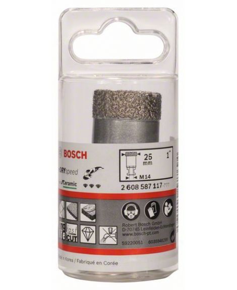 BOSCH Wiertła diamentowe do pracy na sucho Dry Speed Best for Ceramic 25 x 35 mm