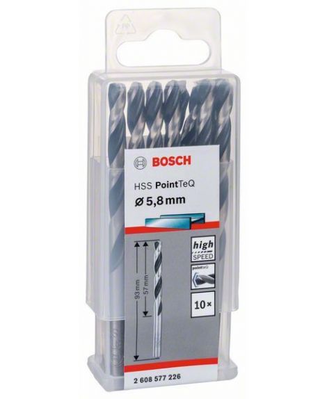 BOSCH Wiertło spiralne HSS PointTeQ 5,8 mm