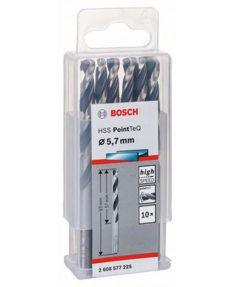 BOSCH Wiertło spiralne HSS PointTeQ 5,7 mm