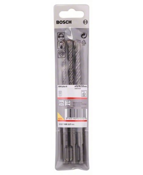 BOSCH 3-częściowy zestaw wierteł do młotów SDS plus-5 Ø 6,8,10 x 115mm