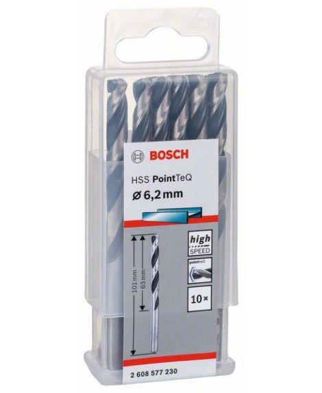 BOSCH Wiertło spiralne HSS PointTeQ 6,2 mm