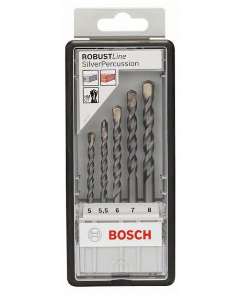 BOSCH 5-częściowy zestaw wierteł do betonu Robust Line CYL-3 5- 5,5- 6- 7- 8 mm