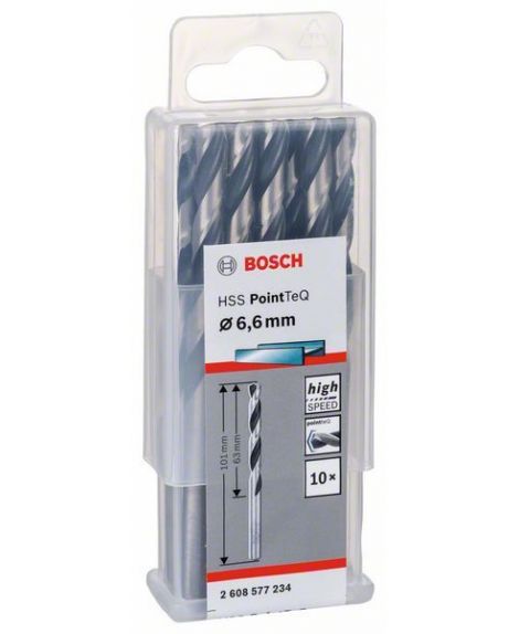 BOSCH Wiertło spiralne HSS PointTeQ 6,6 mm