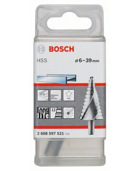 BOSCH Wiertła stopniowe ze stali HSS 6 - 39 mm, 10,0 mm, 93,5 mm