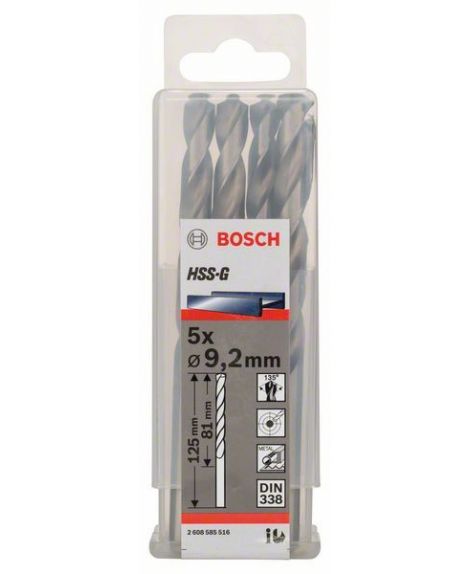 BOSCH Wiertła do metalu HSS-G, DIN 338 9,2 x 81 x 125 mm