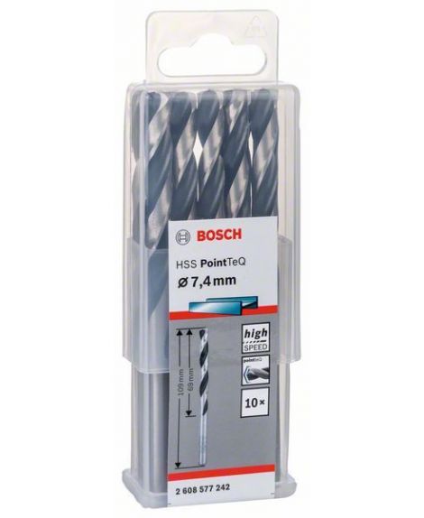 BOSCH Wiertło spiralne HSS PointTeQ 7,4 mm