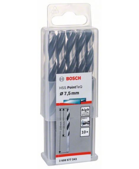 BOSCH Wiertło spiralne HSS PointTeQ 7,5 mm