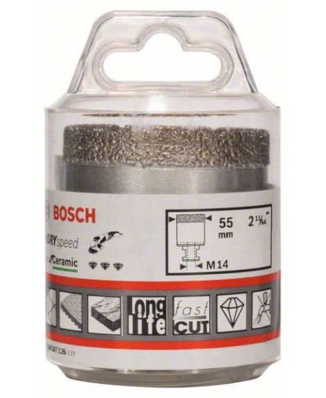 BOSCH Wiertła diamentowe do pracy na sucho Dry Speed Best for Ceramic 55 x 35 mm