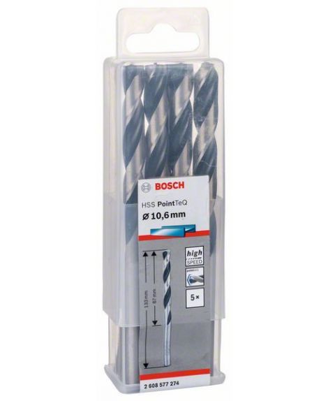 BOSCH Wiertło spiralne HSS PointTeQ 10,6 mm