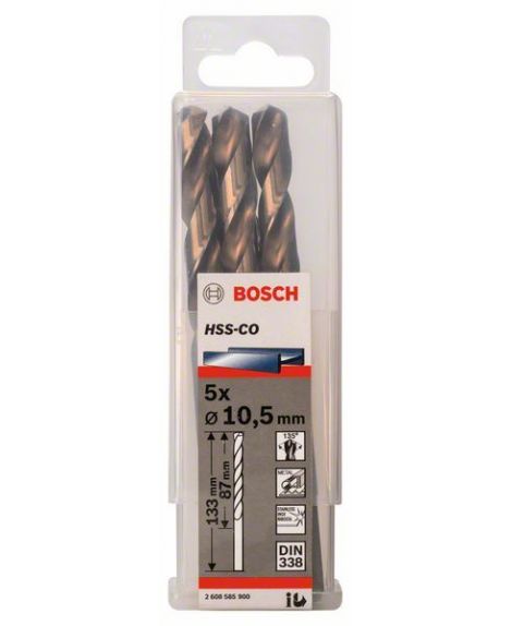 BOSCH Wiertła do metalu HSS-Co, DIN 338 10,5 x 87 x 133 mm