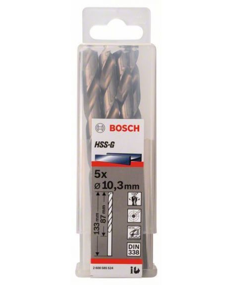 BOSCH Wiertła do metalu HSS-G, DIN 338 10,3 x 87 x 133 mm