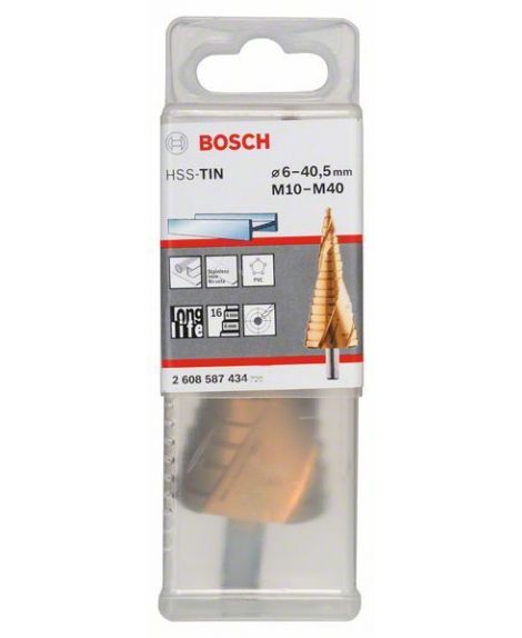 BOSCH Wiertło stopniowe, stal szybkotnąca HSS-TiN M10-M40, 10,0 mm, 125,5 mm