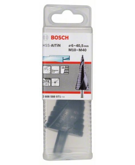 BOSCH Wiertła stopniowe HSS-AlTiN M10-M40, 10,0 mm, 125,5 mm