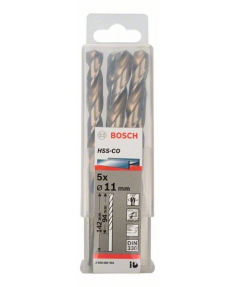 BOSCH Wiertła do metalu HSS-Co, DIN 338 11 x 94 x 142 mm