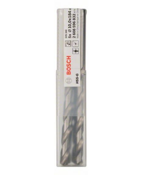 BOSCH Wiertła do metalu HSS-G, DIN 340 10 x 121 x 184 mm