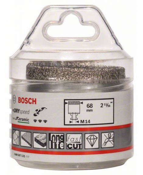 BOSCH Wiertła diamentowe do pracy na sucho Dry Speed Best for Ceramic 68 x 35 mm