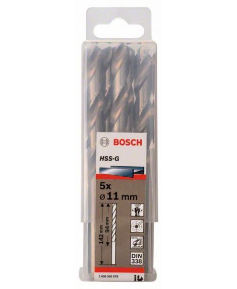 BOSCH Wiertła do metalu HSS-G, DIN 338 11 x 94 x 142 mm