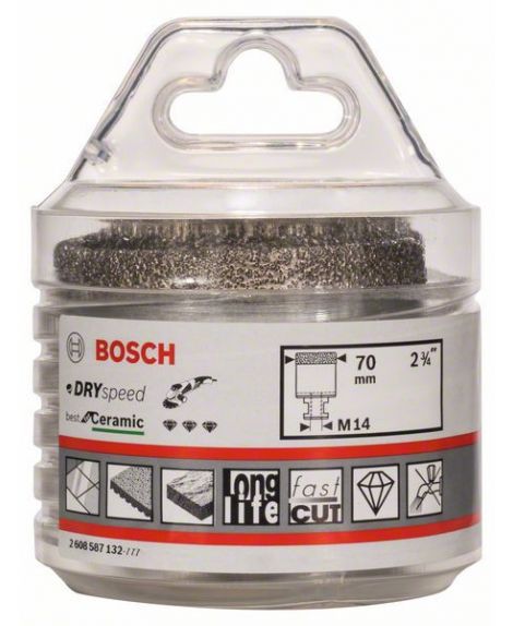 BOSCH Wiertła diamentowe do pracy na sucho Dry Speed Best for Ceramic 70 x 35 mm