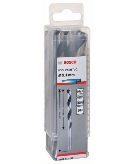 BOSCH Wiertło spiralne HSS PointTeQ 9,1 mm