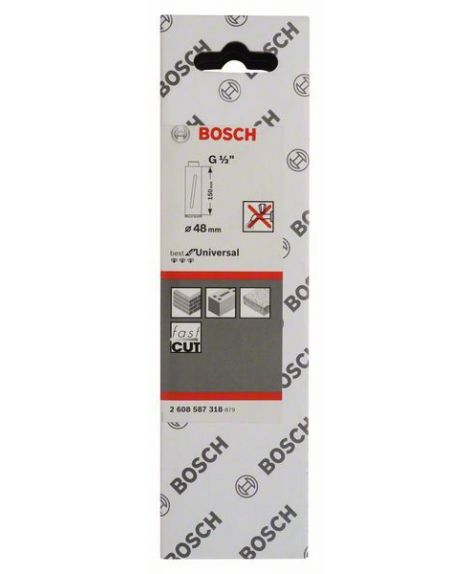 BOSCH Diamentowa koronka wiertnicza do pracy na sucho G 1_2" 48 mm, 150 mm, 3 segmenty, 7 mm