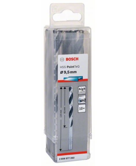 BOSCH Wiertło spiralne HSS PointTeQ 9,5 mm