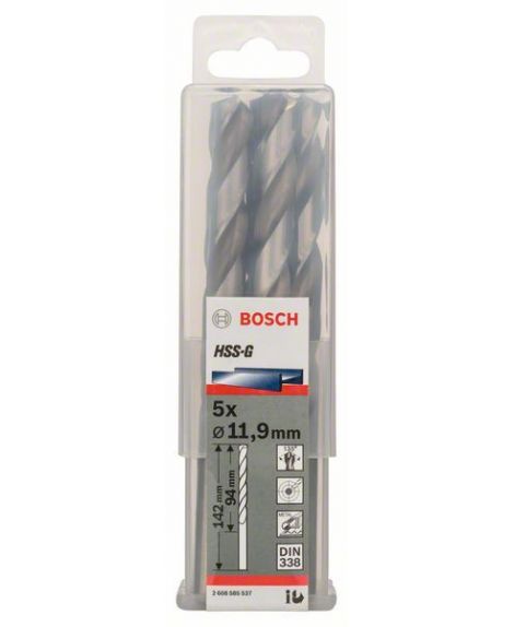 BOSCH Wiertła do metalu HSS-G, DIN 338 11,9 x 101 x 151 mm