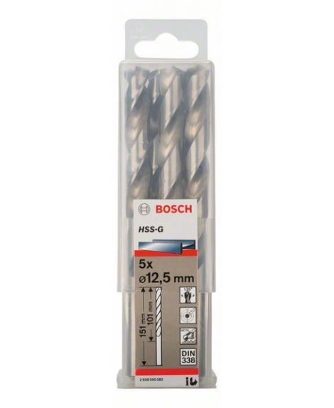 BOSCH Wiertła do metalu HSS-G, DIN 338 12,5 x 101 x 151 mm